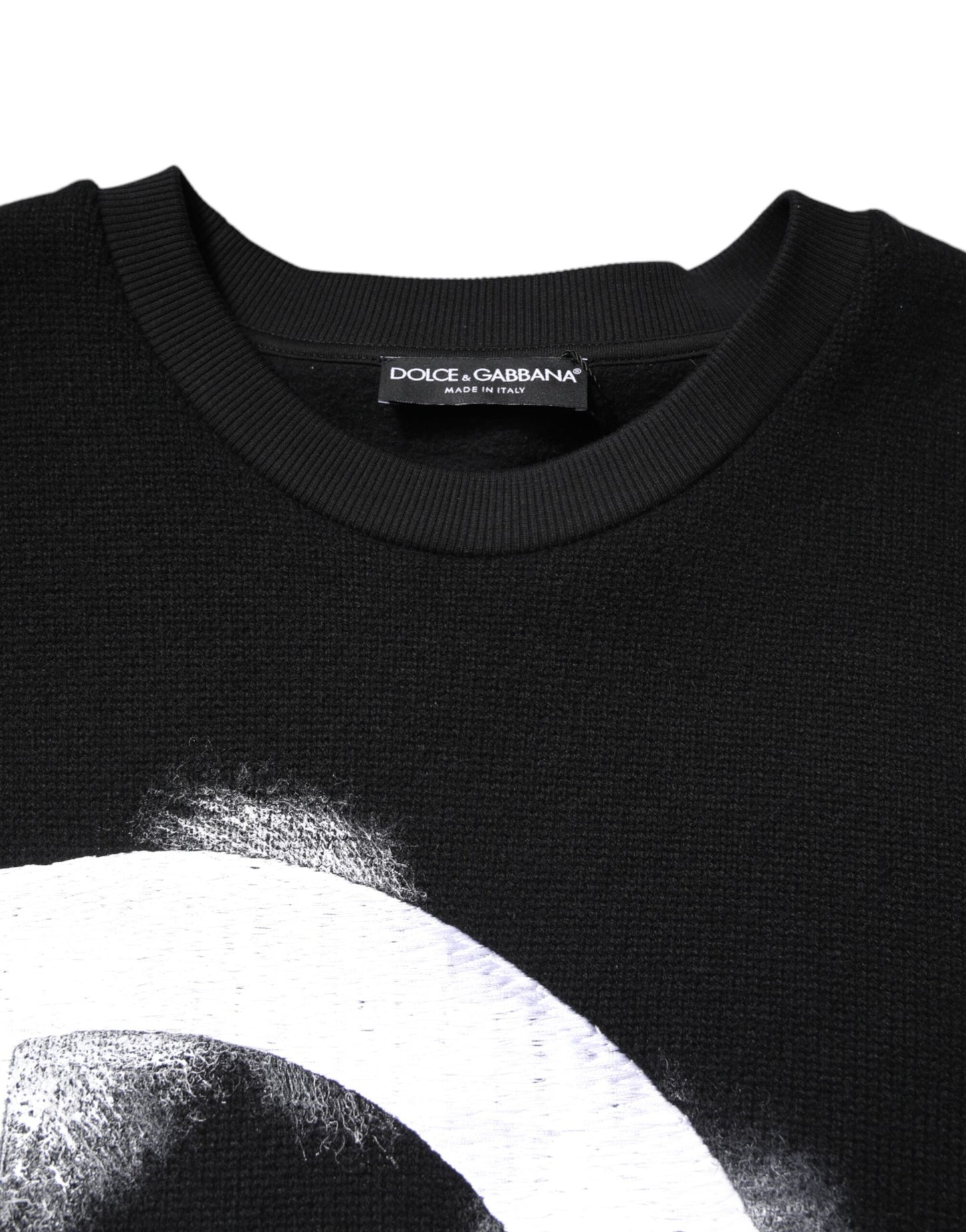 Dolce &amp; Gabbana – Schwarzer Pullover mit Logo-Print aus Baumwolle für Herren