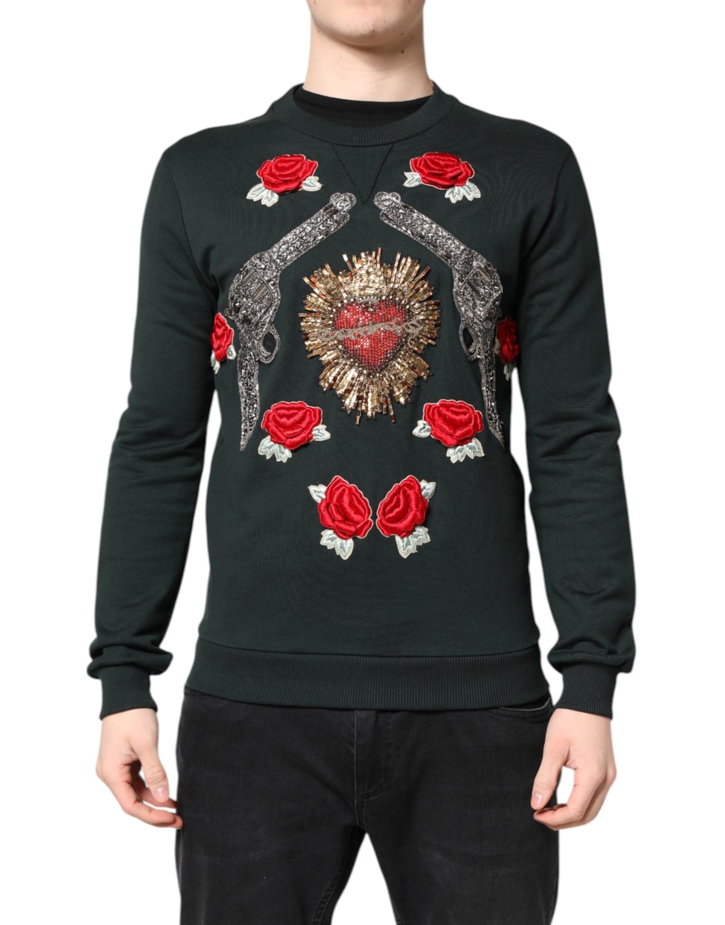 Dolce &amp; Gabbana – Schwarzer Pullover mit Paillettenverzierung