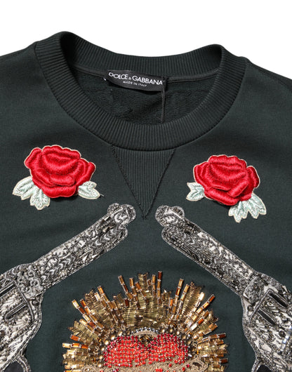 Dolce &amp; Gabbana – Schwarzer Pullover mit Paillettenverzierung