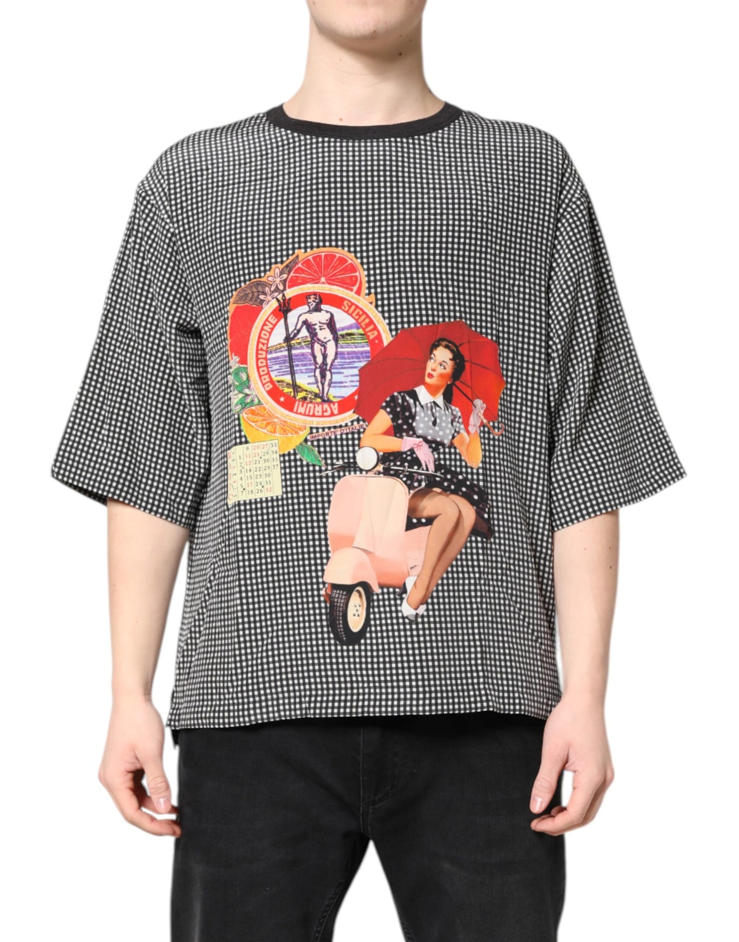 Dolce &amp; Gabbana – Schwarzes, kurzärmliges T-Shirt mit Grafikdruck