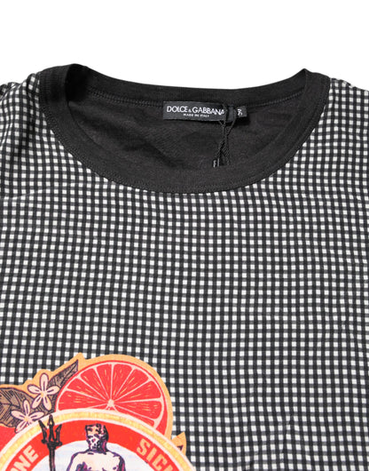Dolce &amp; Gabbana – Schwarzes, kurzärmliges T-Shirt mit Grafikdruck