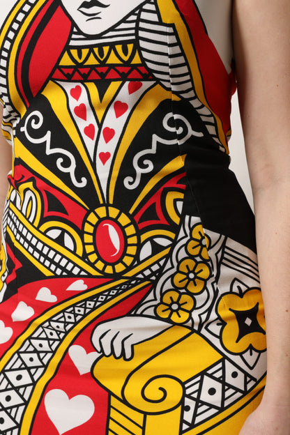 Dolce &amp; Gabbana Weißes, ärmelloses Maxikleid „Queen of Hearts“