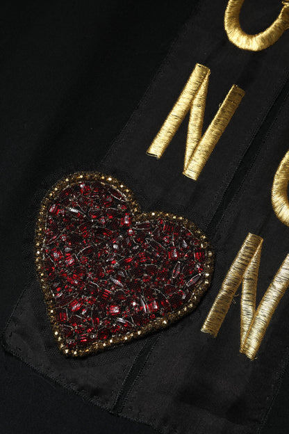 Dolce &amp; Gabbana – Schwarzes, verziertes Minikleid „Fashion Devotion“