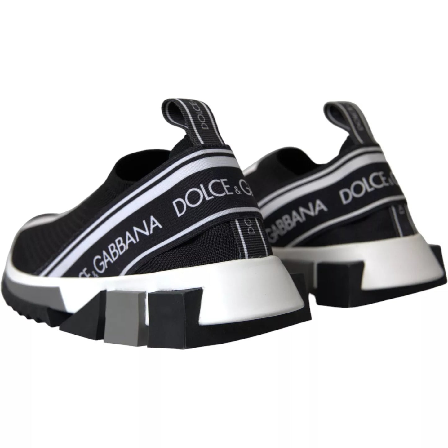 Dolce &amp; Gabbana Schwarz Weiß Slip On Sorrento Sneakers Schuhe
