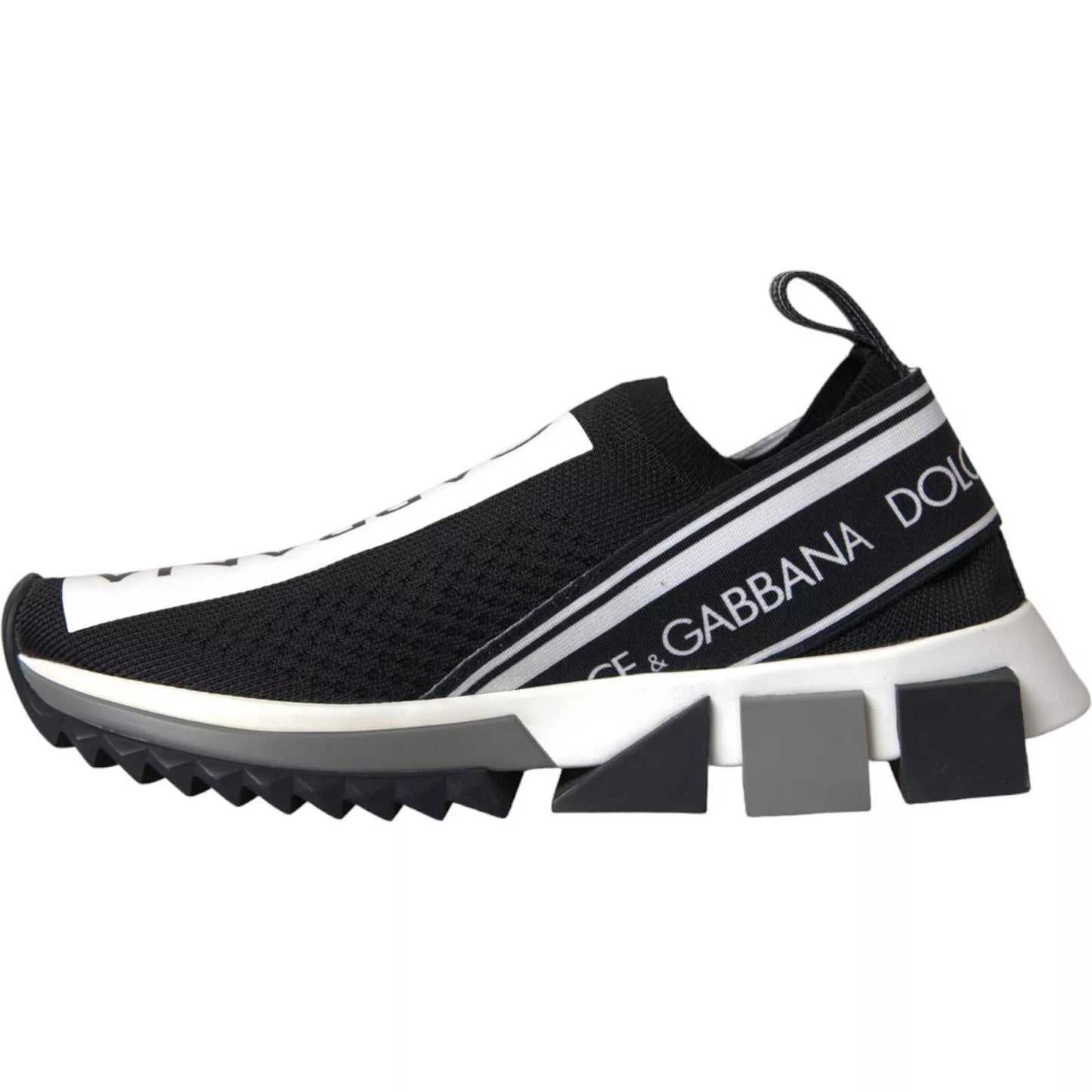 Dolce &amp; Gabbana Schwarz Weiß Slip On Sorrento Sneakers Schuhe