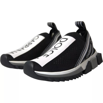 Dolce &amp; Gabbana Schwarz Weiß Slip On Sorrento Sneakers Schuhe