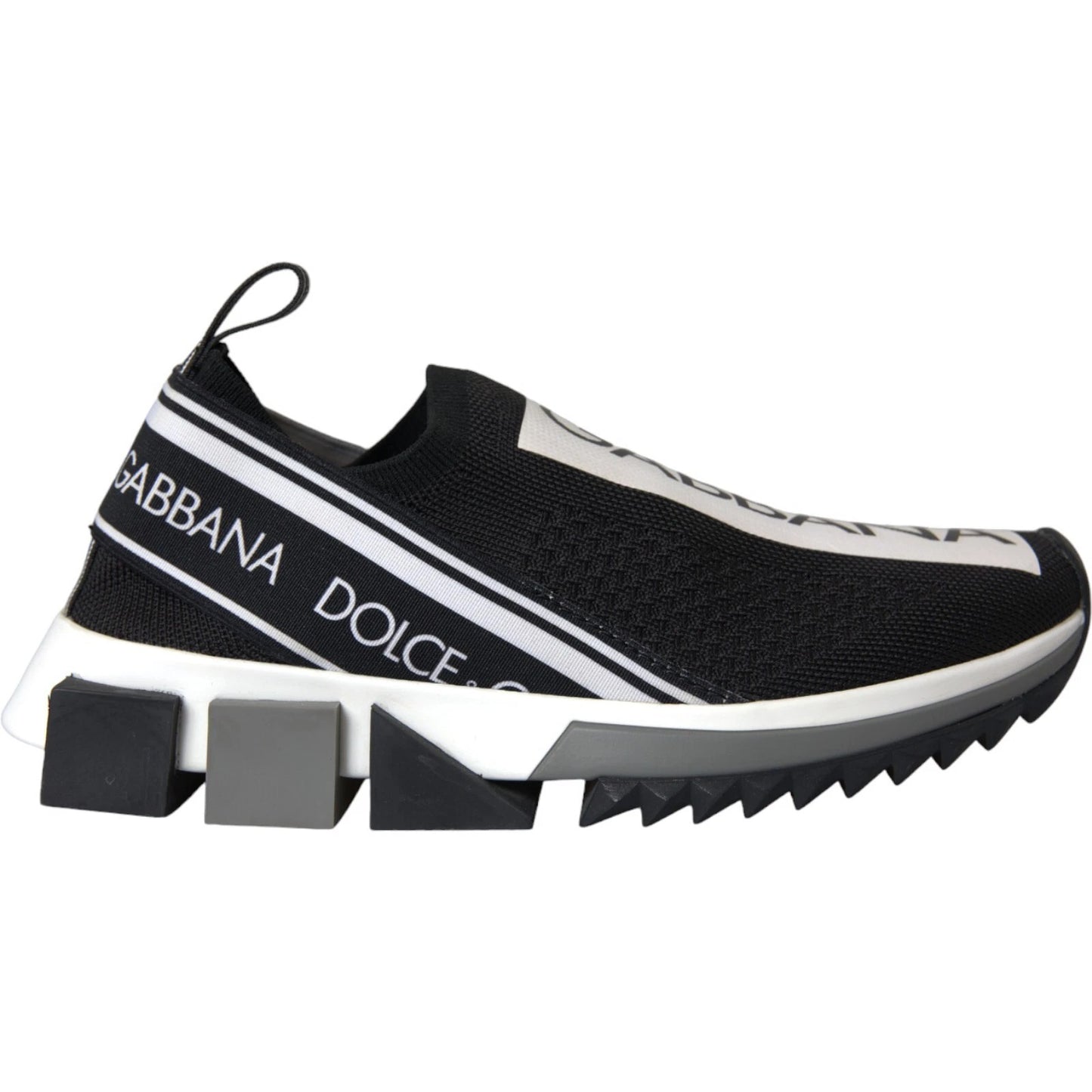 Dolce &amp; Gabbana Schwarz Weiß Slip On Sorrento Sneakers Schuhe