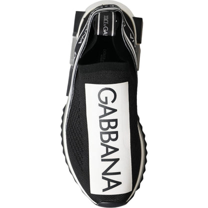 Dolce &amp; Gabbana Schwarz Weiß Slip On Sorrento Sneakers Schuhe
