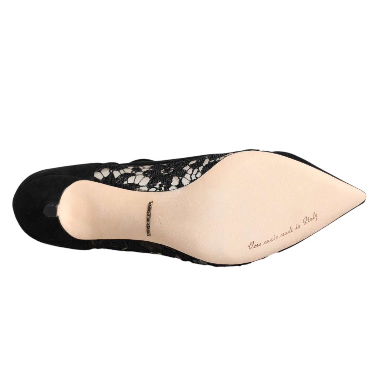 Dolce &amp; Gabbana – Schwarze Mary Jane-Pumps mit Spitze von Taormina