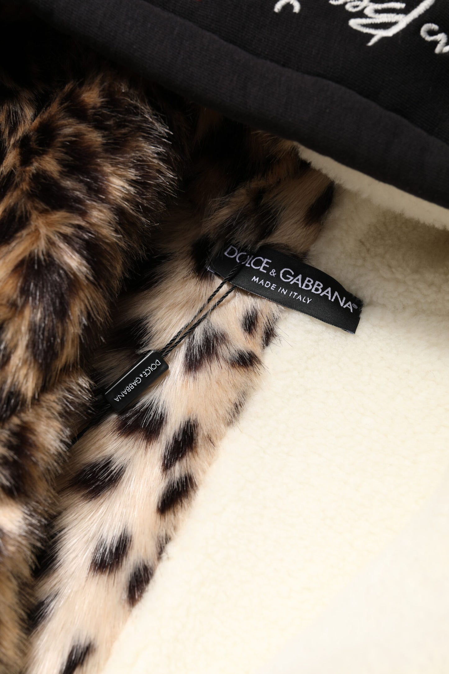 Dolce &amp; Gabbana – Schwarze, bestickte Kapuzenjacke mit durchgehendem Reißverschluss