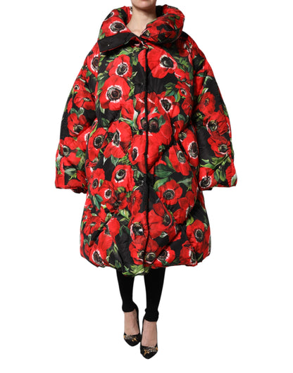 Dolce &amp; Gabbana – Wattierte Jacke mit durchgehendem Reißverschluss und mehrfarbigem Blumenmuster