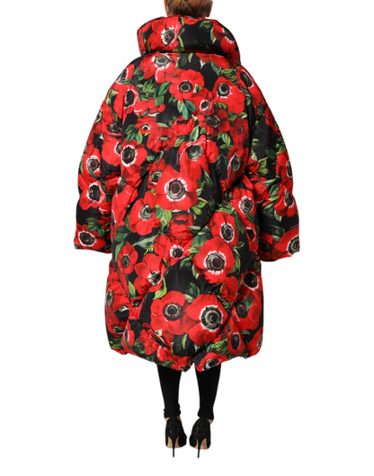 Dolce &amp; Gabbana – Wattierte Jacke mit durchgehendem Reißverschluss und mehrfarbigem Blumenmuster