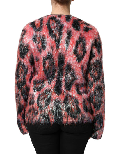 Dolce &amp; Gabbana Roter Cardigan aus Mohairwolle mit Knopfleiste