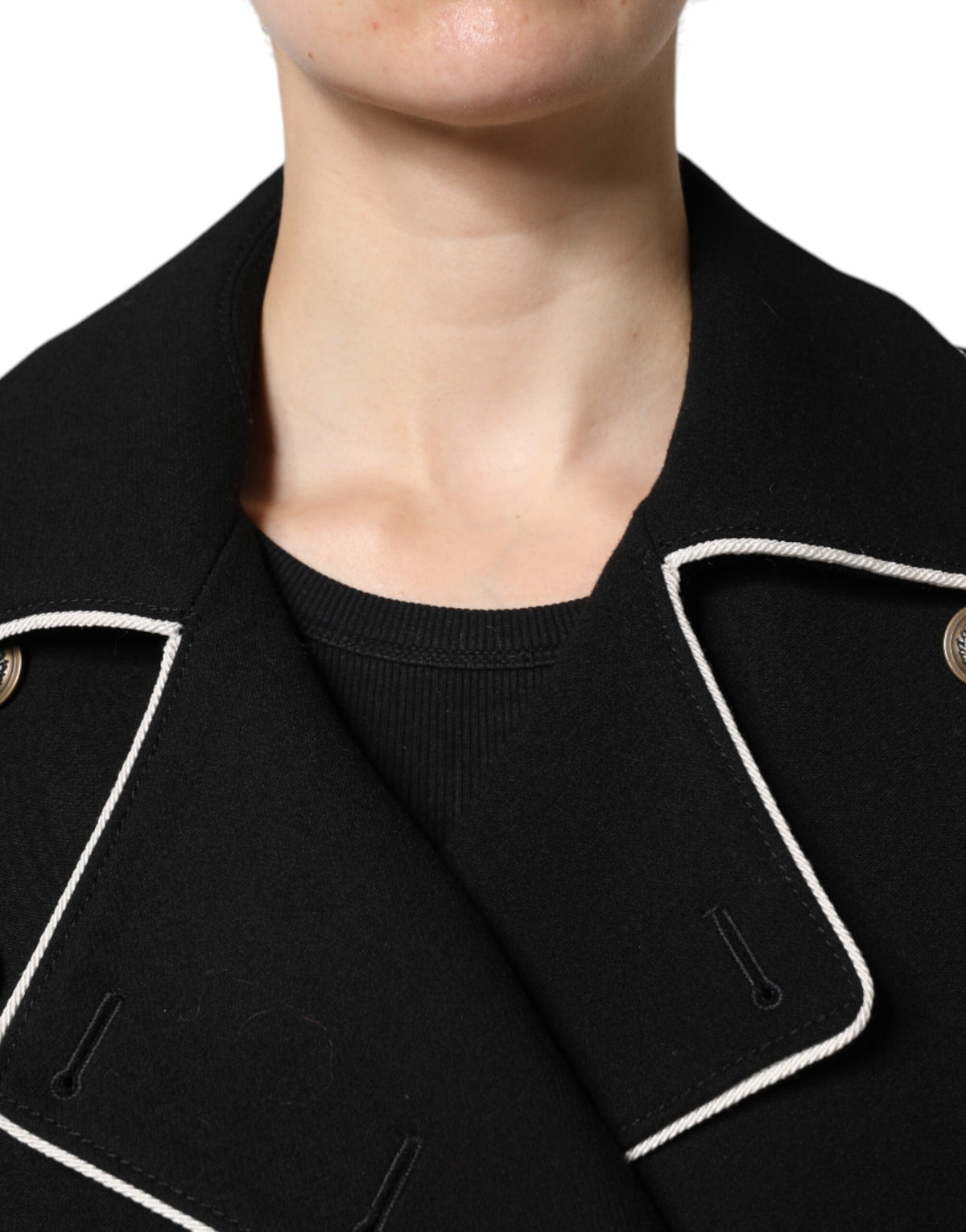 Dolce &amp; Gabbana – Zweireihiger Blazer aus schwarzer Wolle