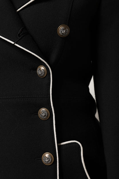 Dolce &amp; Gabbana – Zweireihiger Blazer aus schwarzer Wolle