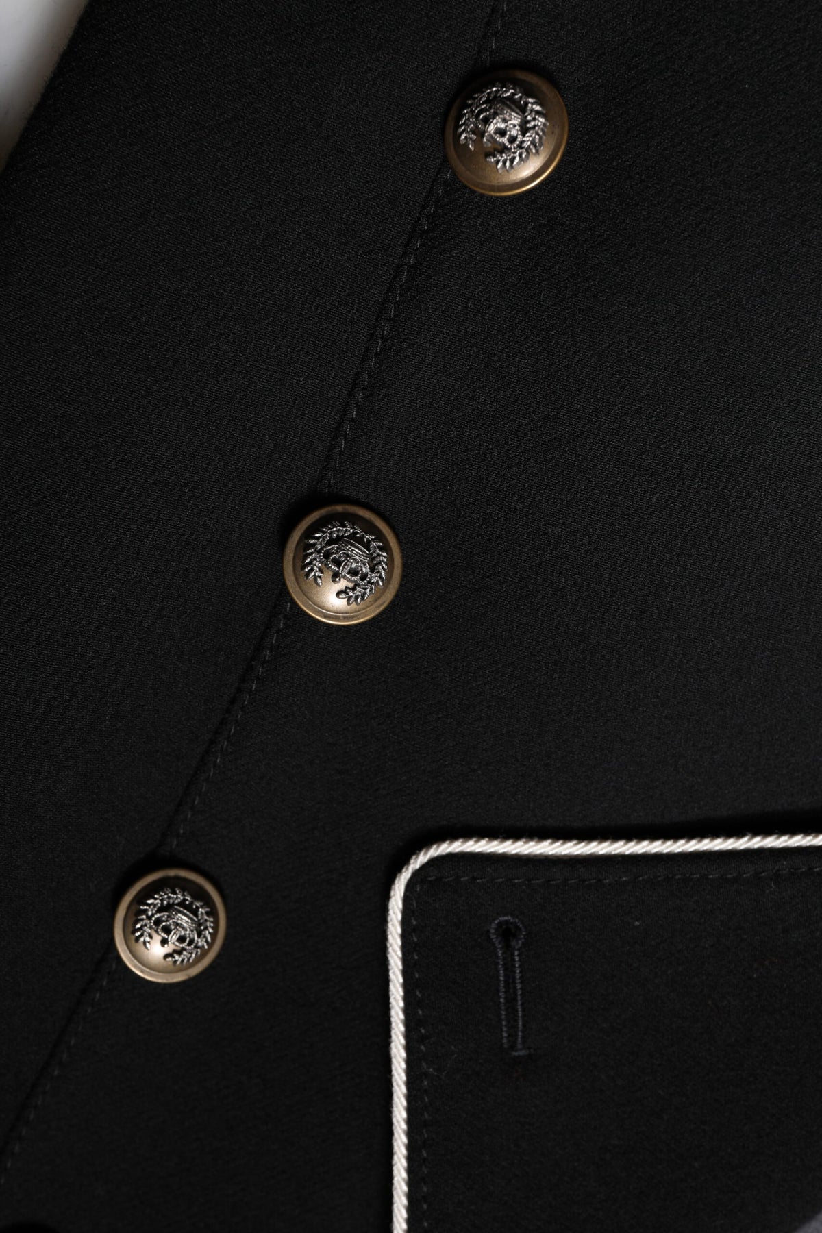 Dolce &amp; Gabbana – Zweireihiger Blazer aus schwarzer Wolle