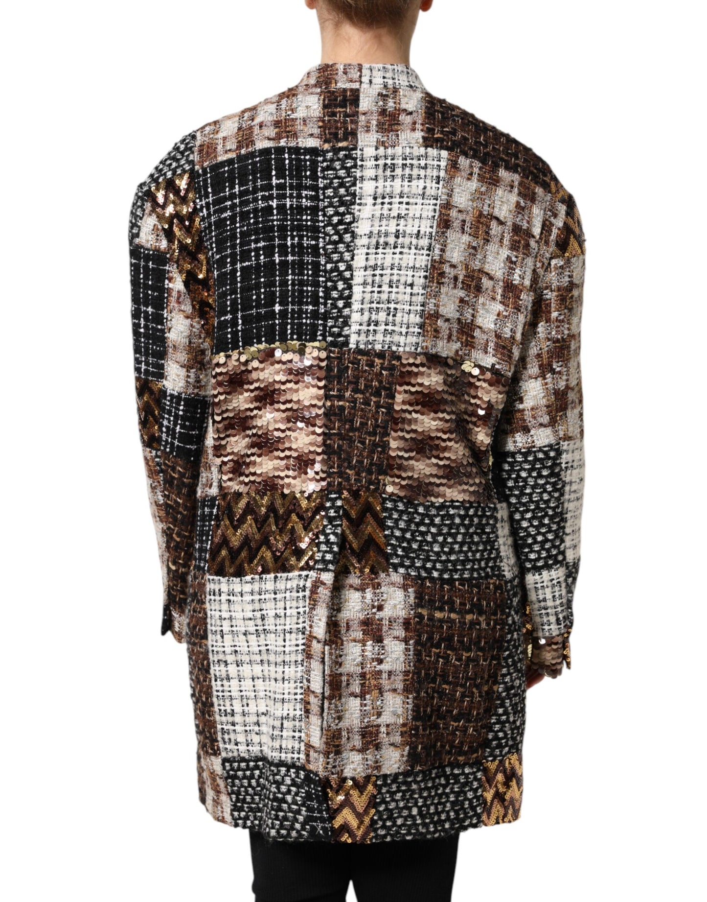 Dolce &amp; Gabbana – Mehrfarbige Patchwork-Knopfjacke