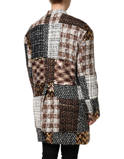 Dolce &amp; Gabbana – Mehrfarbige Patchwork-Knopfjacke