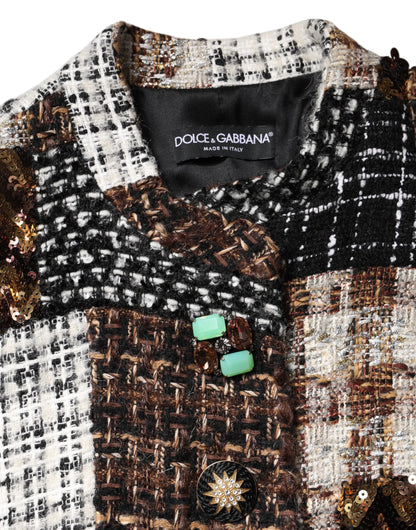 Dolce &amp; Gabbana – Mehrfarbige Patchwork-Knopfjacke