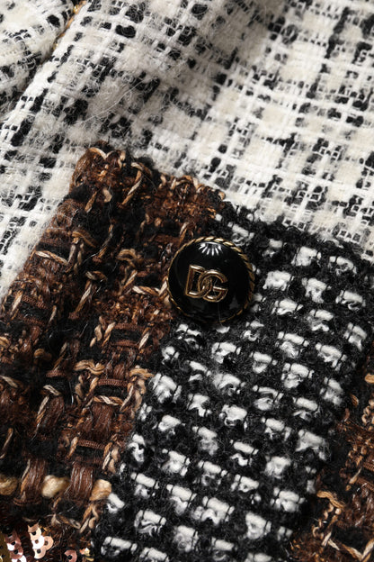 Dolce &amp; Gabbana – Mehrfarbige Patchwork-Knopfjacke