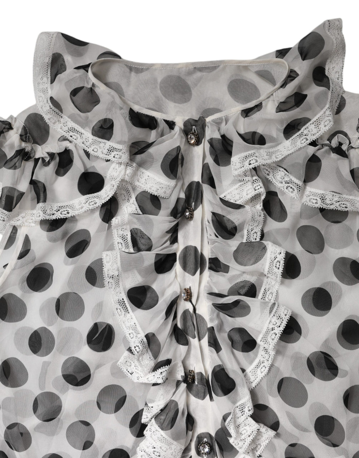 Dolce &amp; Gabbana – Ärmelloses Baumwolltop mit Punkten in Weiß und Schwarz
