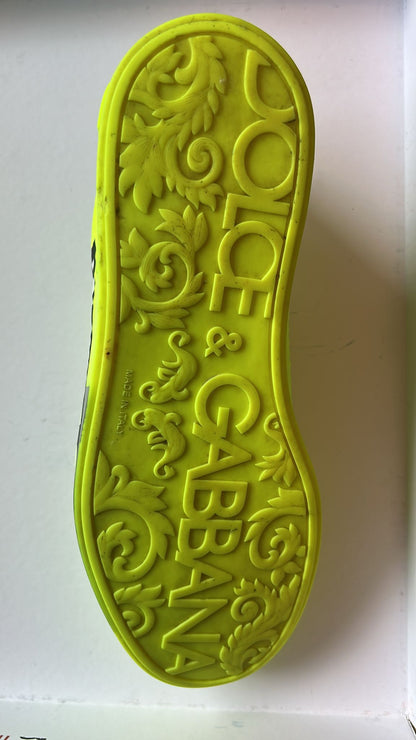 Dolce &amp; Gabbana Neongrünes Logoband Niedrige Sneakers Schuhe