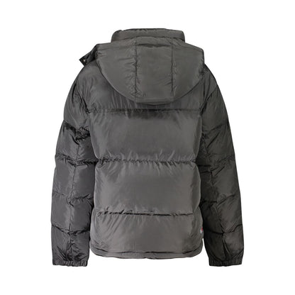 Tommy Hilfiger "Black Polyester Women Jacket with Removable Hood"