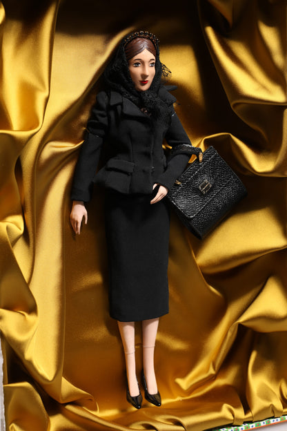 Dolce & Gabbana Black Dress Ceramic Porcelain Fashion Leather Sicily Dolls
