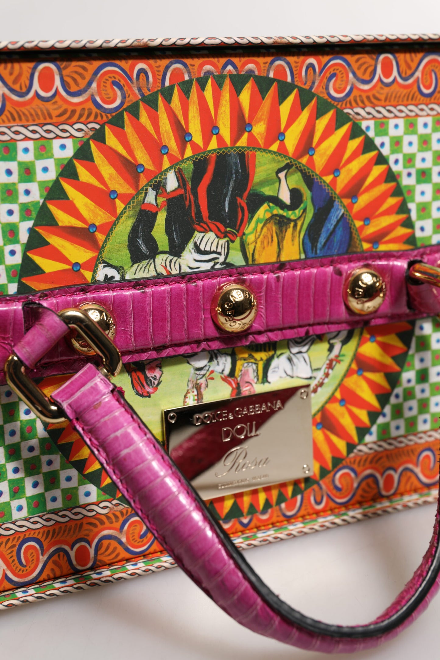 Dolce & Gabbana Pink Dress Ceramic Porcelain Fashion Leather Sicily Dolls