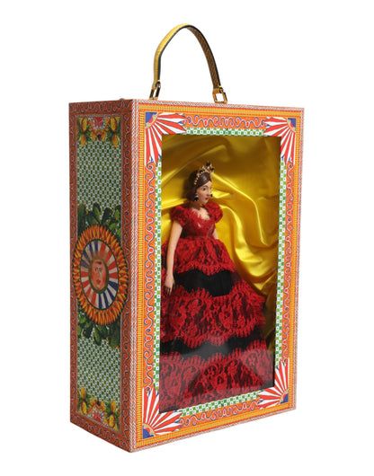 Dolce &amp; Gabbana Rotes Kleid Keramik Porzellan Modebox Leder Sicily Dolls