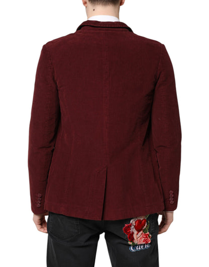 GF Ferre Kastanienbrauner Cord Regular Fit Herren Mantel Blazer Jacke