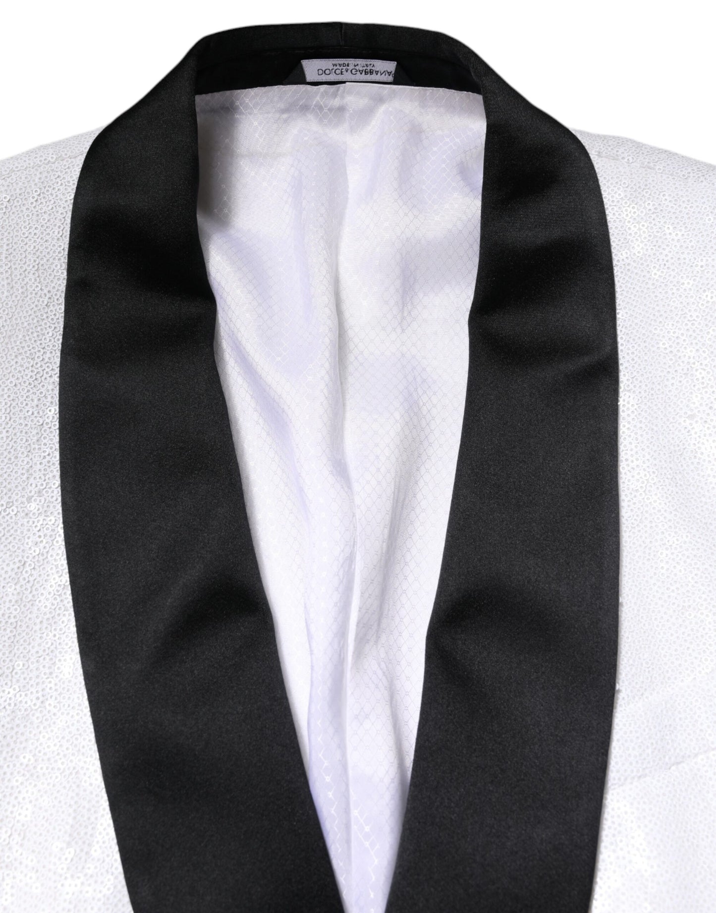 Dolce &amp; Gabbana – Einreihiger Blazer aus weißem Nylon
