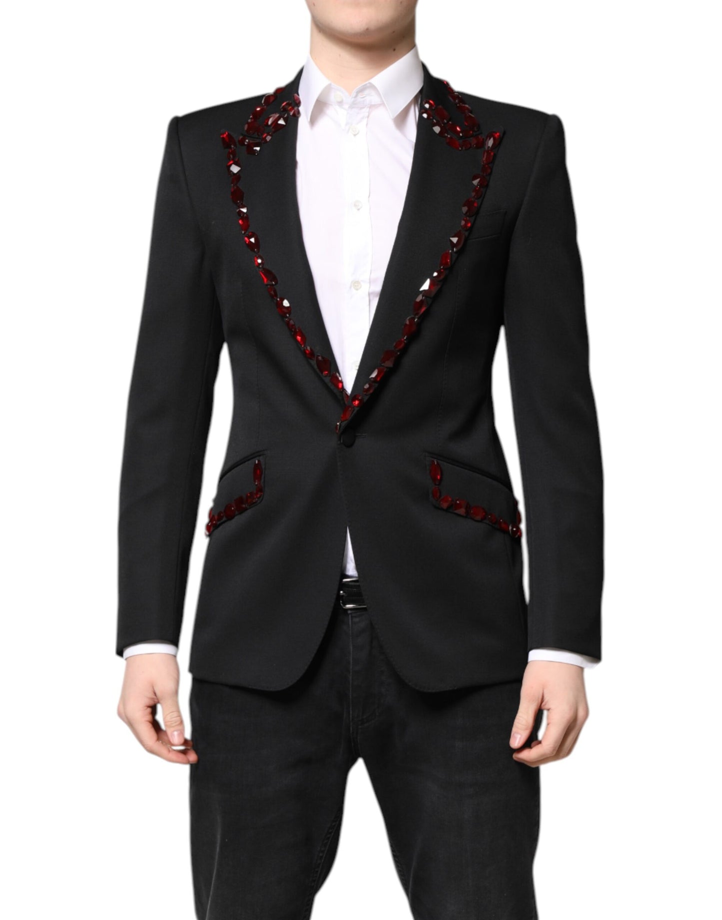 Dolce &amp; Gabbana Schwarzer SICILIA Blazer mit Kristallverzierung