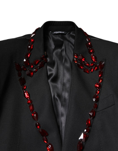 Dolce &amp; Gabbana Schwarzer SICILIA Blazer mit Kristallverzierung