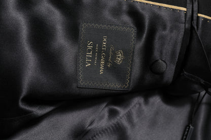 Dolce &amp; Gabbana Schwarzer SICILIA Blazer mit Kristallverzierung