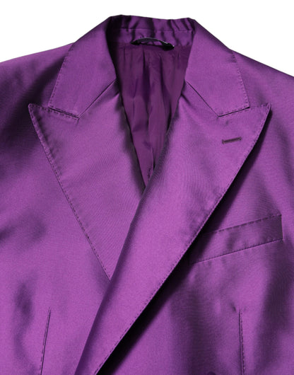 Dolce &amp; Gabbana Lila Zweireihiger Herren Anzug Mantel Blazer