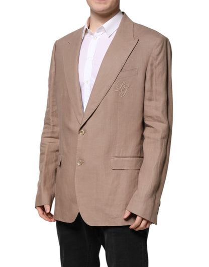 Dolce &amp; Gabbana Beige TAORMINA Einreihiger Mantelblazer