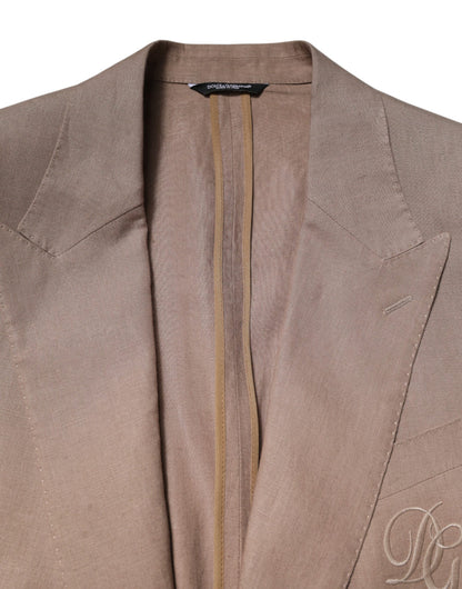Dolce &amp; Gabbana Beige TAORMINA Einreihiger Mantelblazer