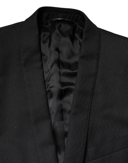 Dolce &amp; Gabbana Schwarz GOLD Einreihiger Anzugmantel Blazer