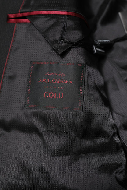 Dolce &amp; Gabbana Schwarz GOLD Einreihiger Anzugmantel Blazer