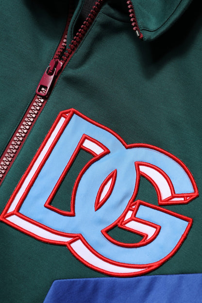 Dolce &amp; Gabbana – Mehrfarbige Jacke mit durchgehendem Reißverschluss und Logo aus Baumwolle