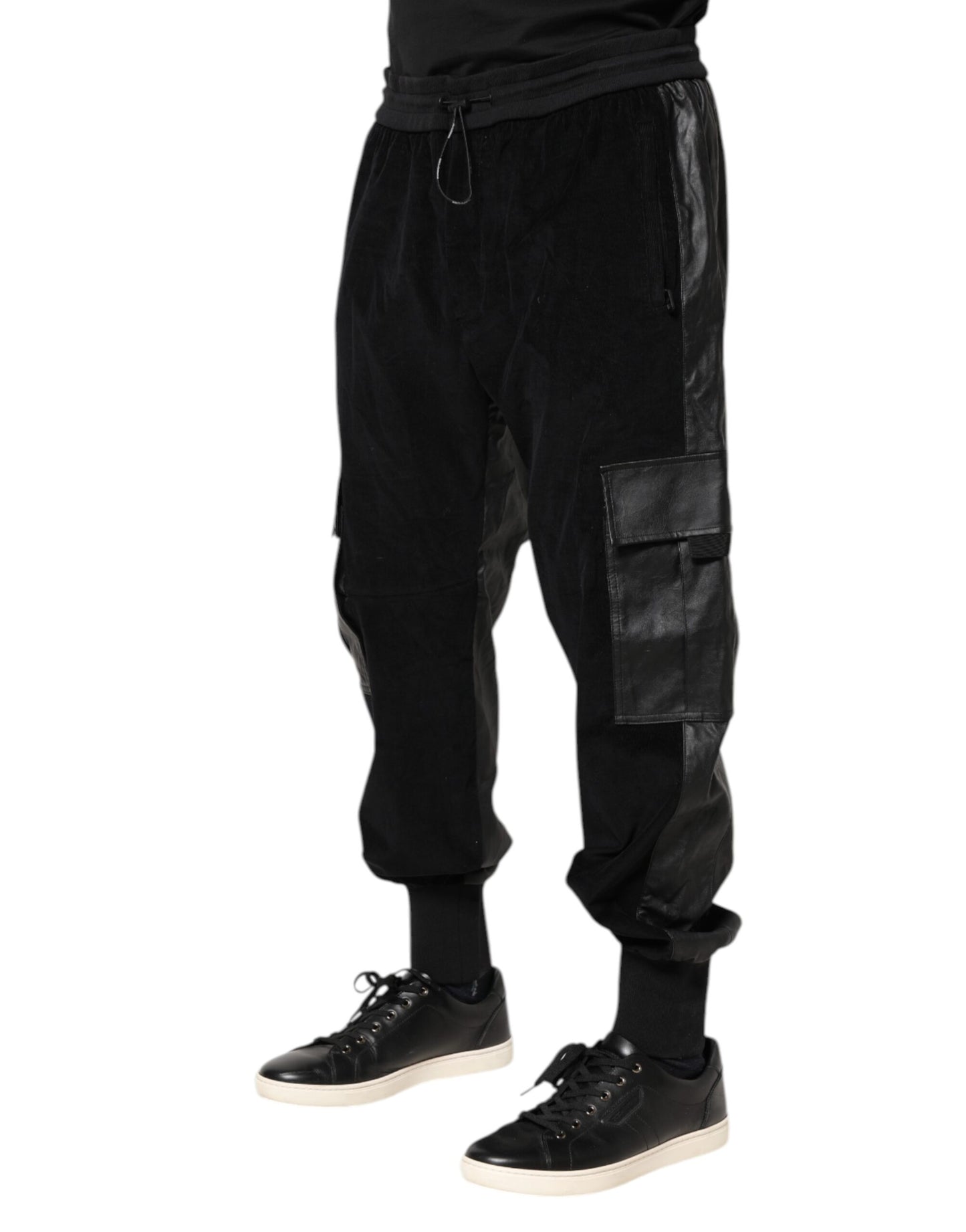 Dolce &amp; Gabbana – Schwarze Cargo-Jogginghose aus Baumwolle