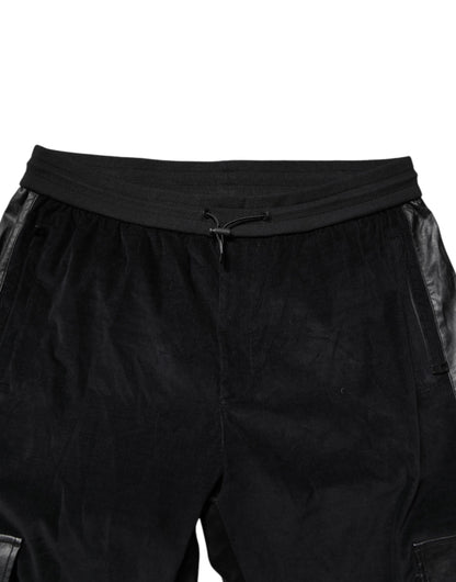Dolce &amp; Gabbana – Schwarze Cargo-Jogginghose aus Baumwolle