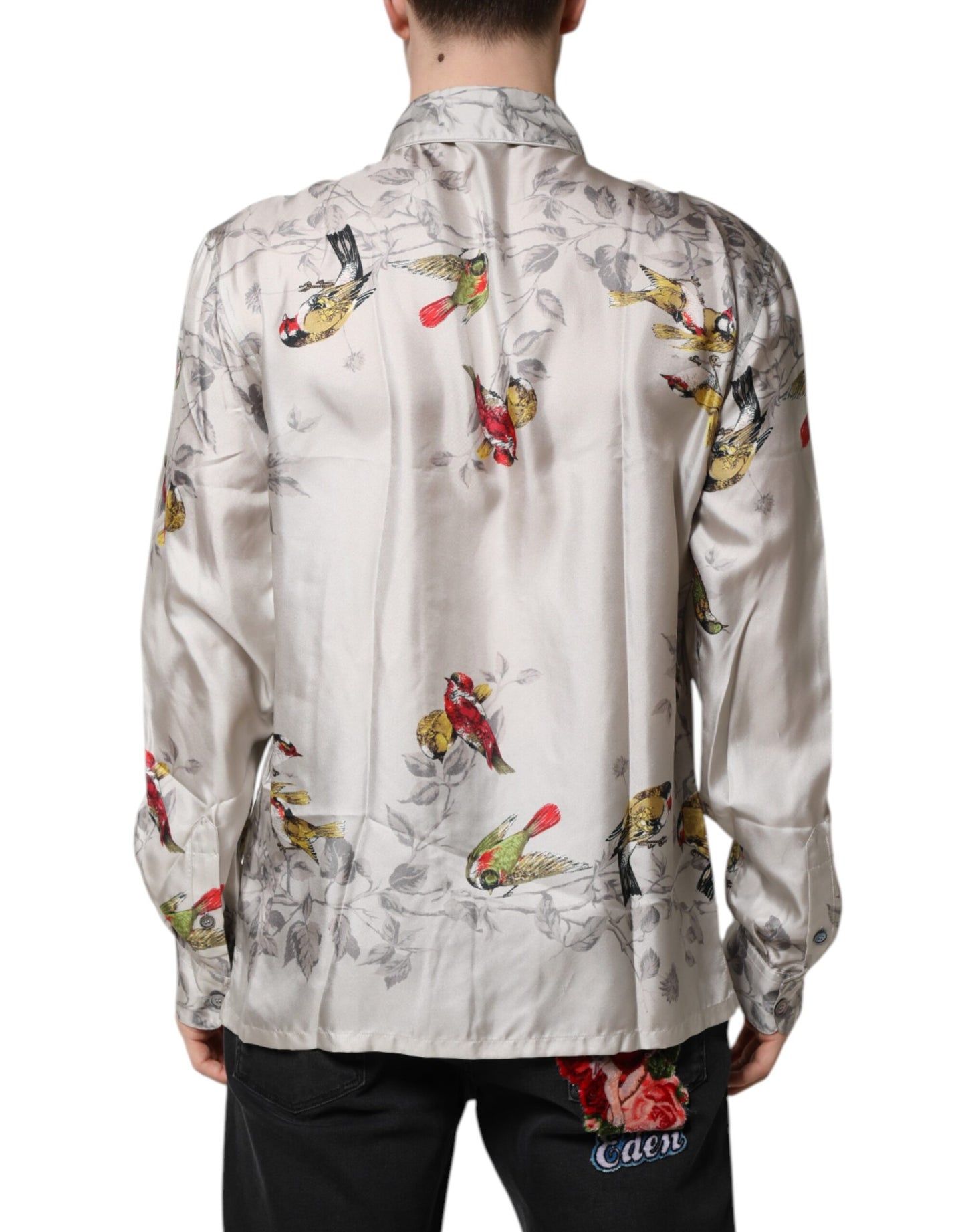 Dolce &amp; Gabbana – Mehrfarbiges Button-Down-Hemd aus Seide mit Print