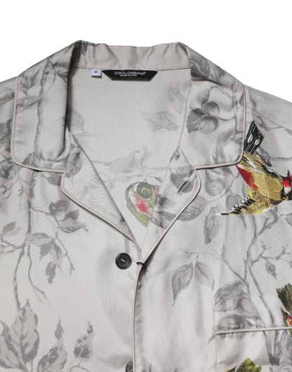 Dolce &amp; Gabbana – Mehrfarbiges Button-Down-Hemd aus Seide mit Print