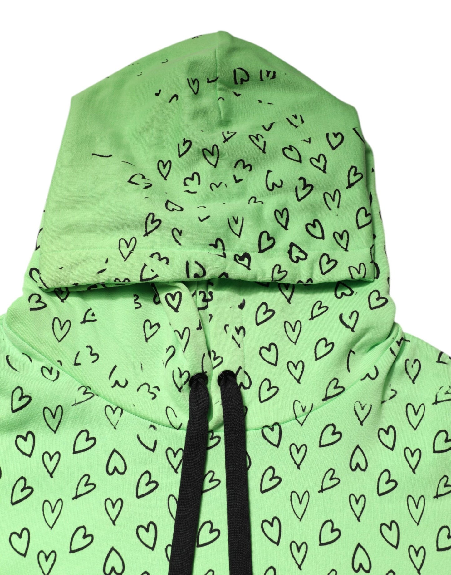 Dolce &amp; Gabbana – Kapuzenpullover aus grüner Baumwolle mit Logo-Herz-Print