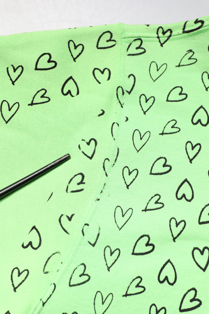 Dolce &amp; Gabbana – Kapuzenpullover aus grüner Baumwolle mit Logo-Herz-Print