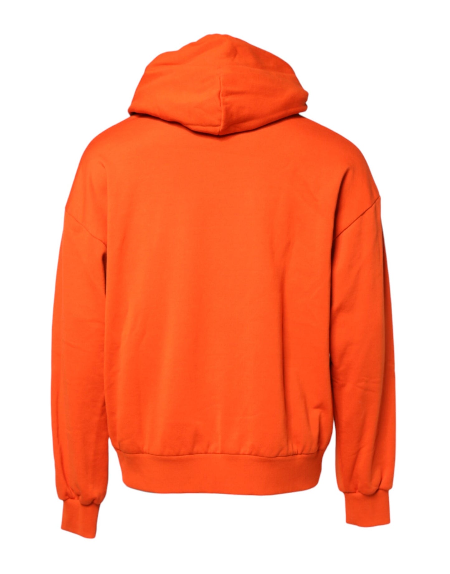 Dolce & Gabbana Orange Cotton Hooded Men Sweatshirt Sweater