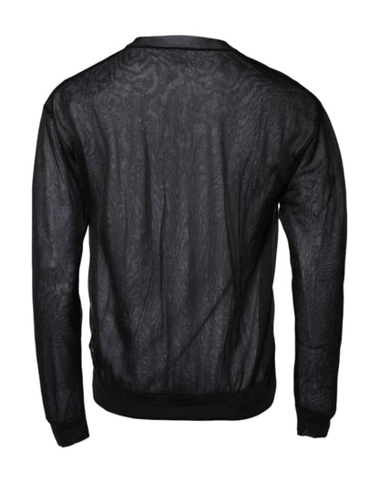 Dolce &amp; Gabbana Schwarz-Weiß-Strickpullover mit Logo