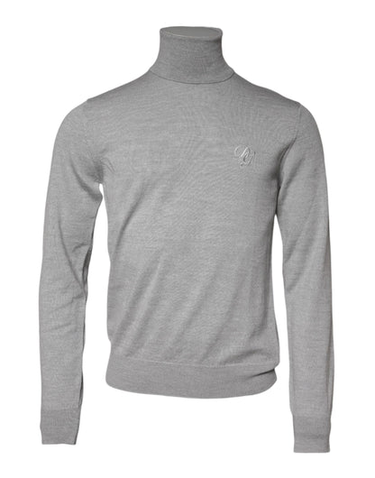 Dolce &amp; Gabbana Grauer Wollstrickpullover für Herren